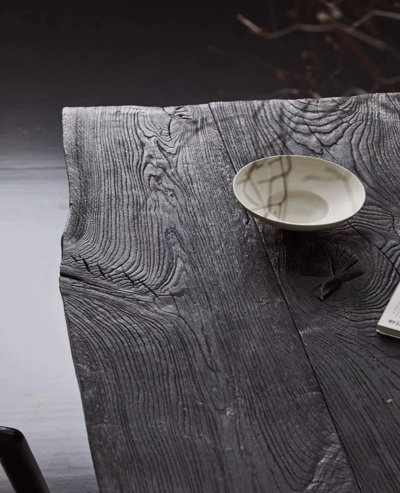 Charred French Oak Dining Table - Image 15