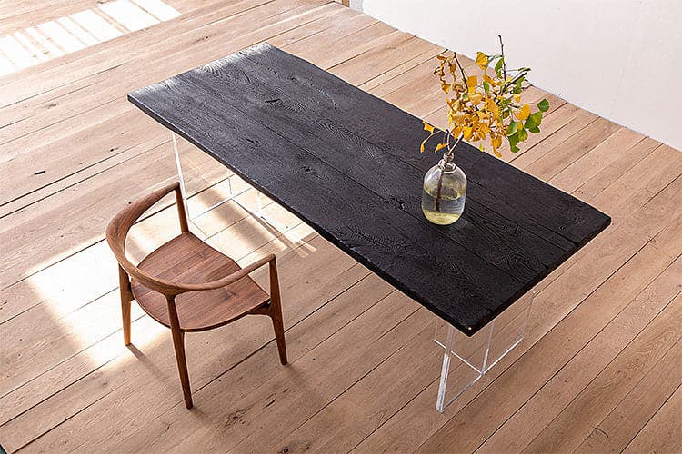 Charred French Oak Dining Table - Image 4