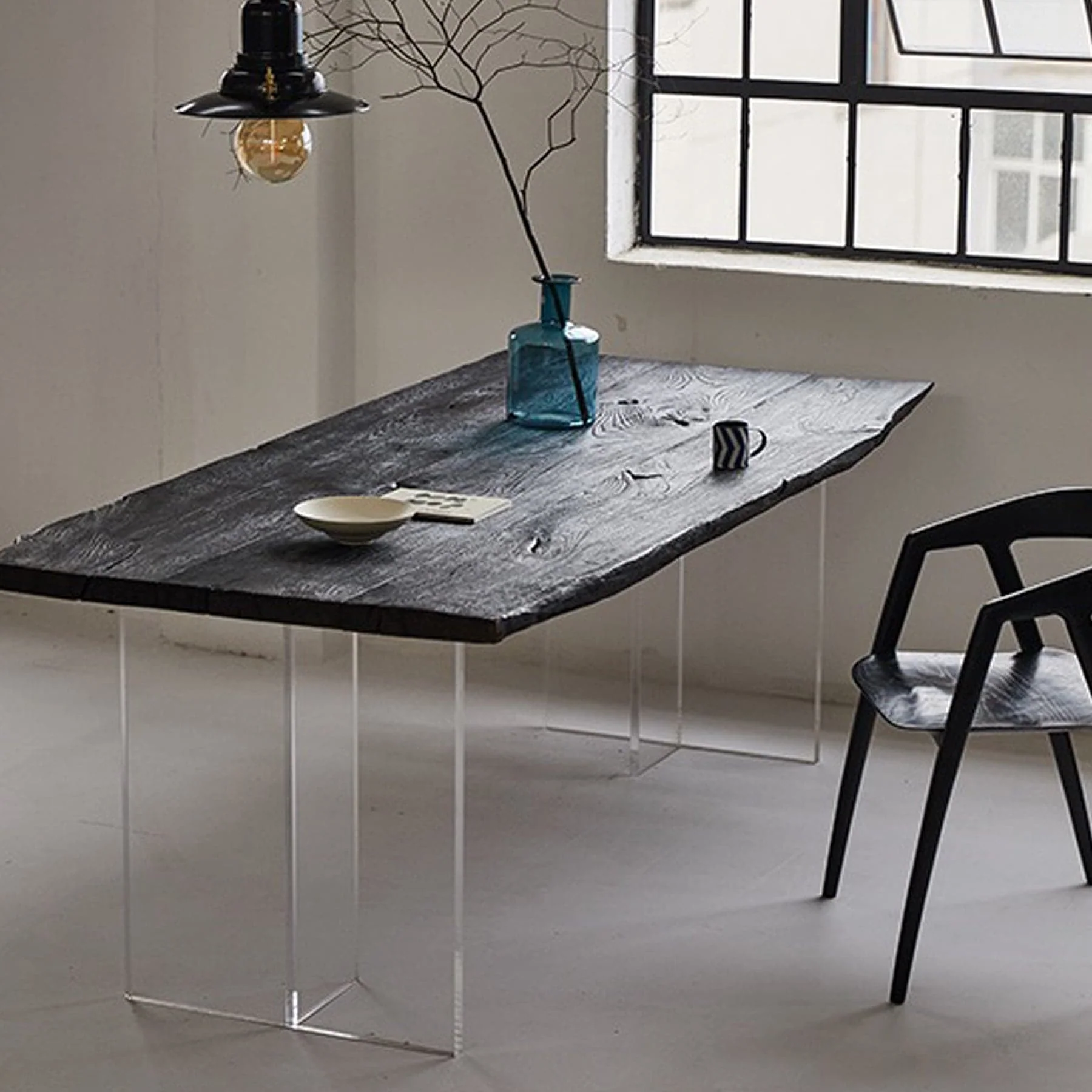 Charred French Oak Dining Table - Image 5