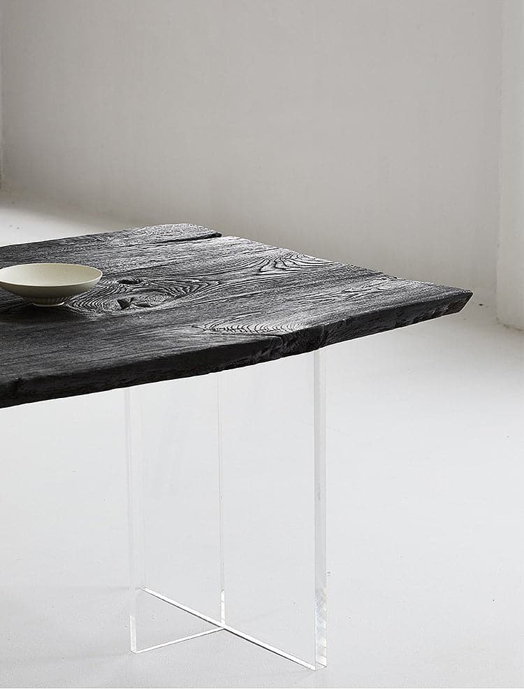 Charred French Oak Dining Table - Image 9