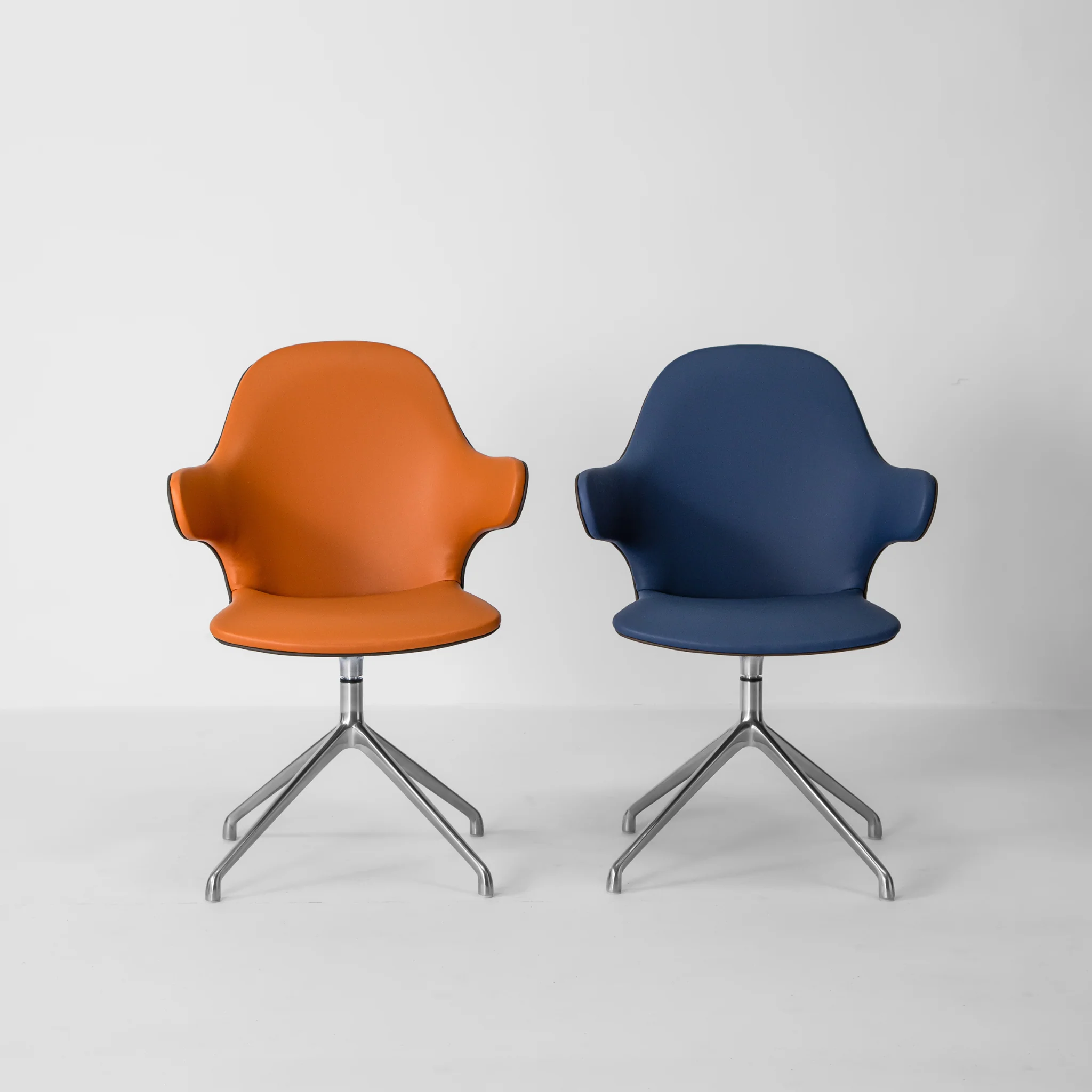 Percy Leather Swivel Chair - Image 9