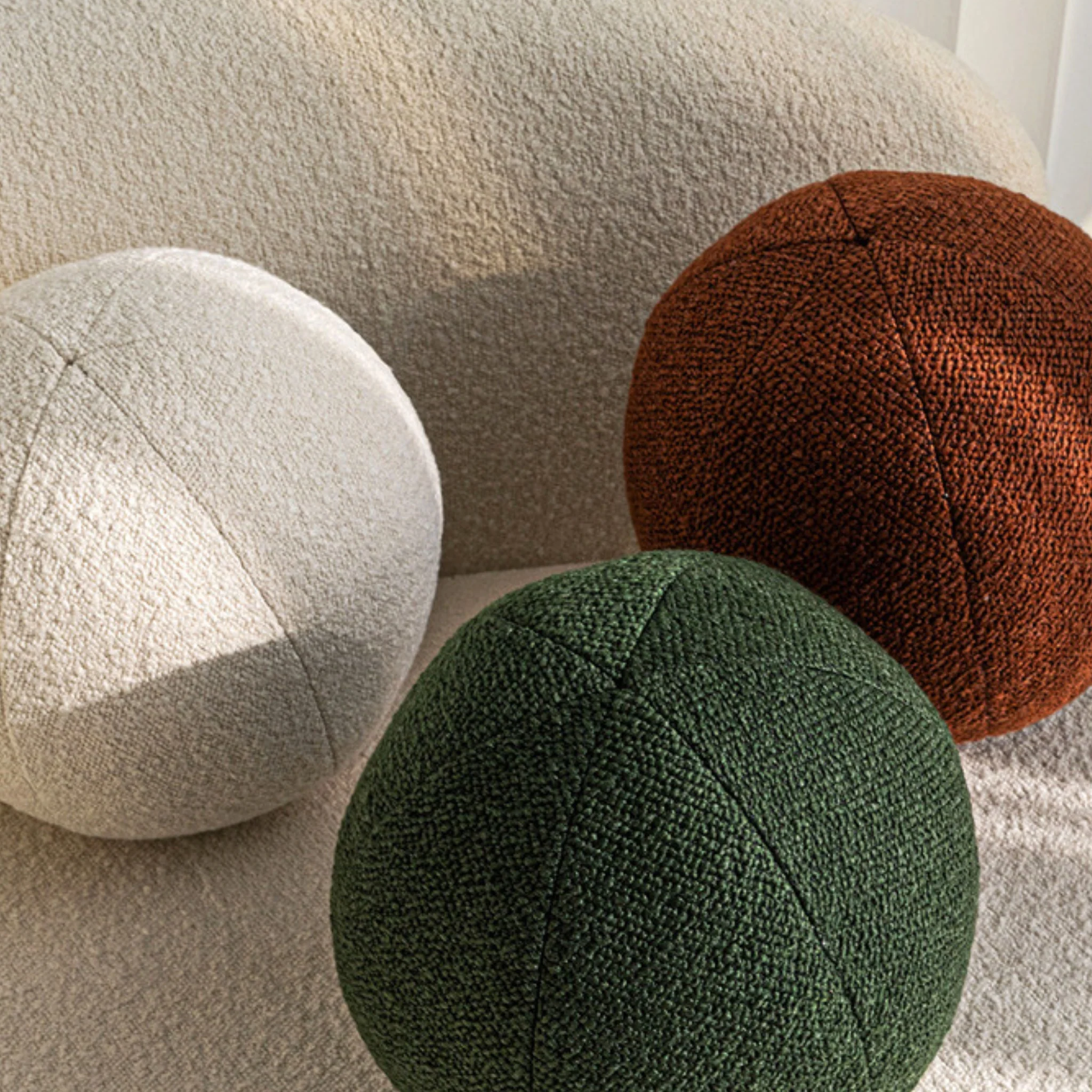 Round Boucle Bubble Cushion - Image 7