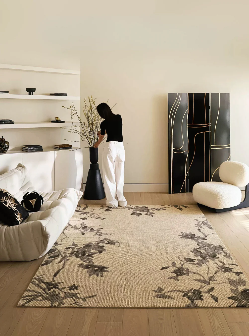 Shadow Floral Wool Rug - Image 5